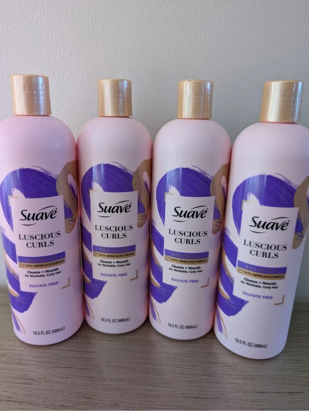 Suave Luscious Curls Defining Shampoo Amino Acid Complex 16.5 oz Lot Of 4
